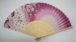 シルク扇子 月夜の桜 婦人用柄の商品画像