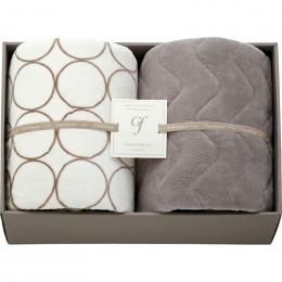グランフランセヌーベル　ハイソフトタッチマイヤー毛布&吸湿発熱綿入り敷パット　アイボリーの商品画像