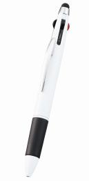 タッチペン付3色+1色スリムペン(再生ABS) ホワイトの商品画像