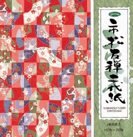 表紙オリジナル 市松友禅千代紙　150mm　印刷代込　5000個の商品画像