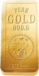 招き猫印のゴールドバーメモの商品画像