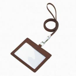 レザーIDカードホルダー(ネックストラップ付) チョコレートブラウンの商品画像