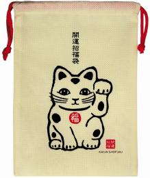 不織布巾着袋 開運巾着袋 招き猫の商品画像