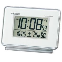 セイコー SQ767W デジタル目覚まし時計 電波クロック ホワイト (各種記念品向けに名入れ対応可能)の商品画像
