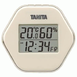 タニタ TT-573-IV デジタル温湿度計 アイボリー (各種記念品向けに名入れ対応可能)の商品画像