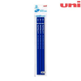 三菱鉛筆　ユニスター2B　青ユニS ※3本入の商品画像