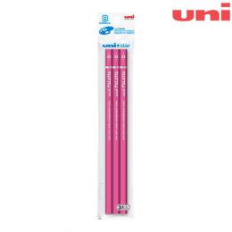三菱鉛筆　ユニスター2B　ピンクユニS ※3本入の商品画像