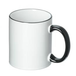 フルカラー転写用マグカップ(ブラックハンドル/350ml)(白)の商品画像