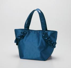 エスプレ・フリルサテントートバッグ(ネイビー)の商品画像