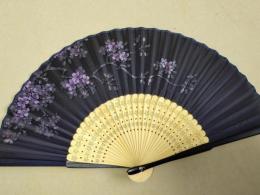 シルク扇子 撫子と蝶 婦人用柄の商品画像