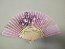 シルク扇子 撫子と蝶 婦人用柄の商品画像