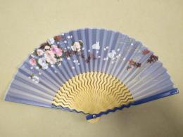 シルク扇子 藤と蝶 婦人用柄の商品画像