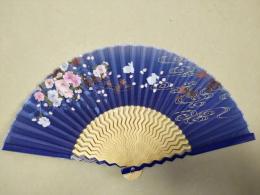 シルク扇子 藤と蝶 婦人用柄の商品画像