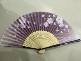 シルク扇子 桜と蝶 婦人用柄の商品画像