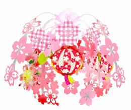 [店舗装飾品]桜満開ぼんぼりドロップの商品画像