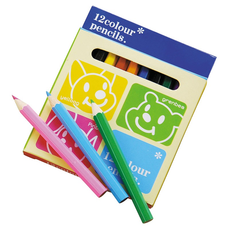 パステル12色カラーペンシル クレヨン 色鉛筆 カラーペン お店がどっとこむ 販促品 名入れ 1te