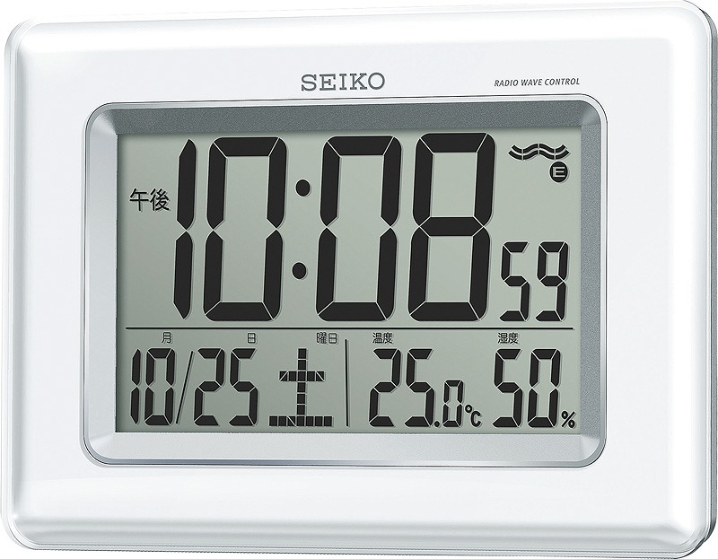 半額SALE☆ SEIKO 温度 湿度計電波掛時計 KX383B