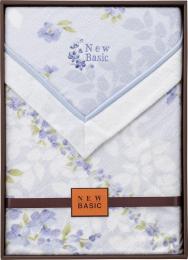 ニューベーシック　四方額付き綿毛布(毛羽部分)　ブルーの商品画像