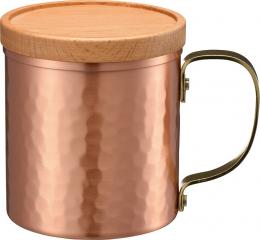 匠弥　純銅手付きカップ360ml(木蓋付)の商品画像