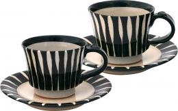 匠魅　黒十草　コーヒーペア碗皿の商品画像