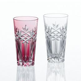 江戸切子 紅白ペアスリムグラスの商品画像