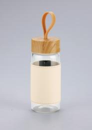 ウッドスタイル耐熱ガラスボトル(カバー付き)(アイボリー)の商品画像