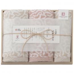 今治謹製　紋織タオル　フェイスタオル2P&ウォッシュタオル(木箱入)　ピンクの商品画像