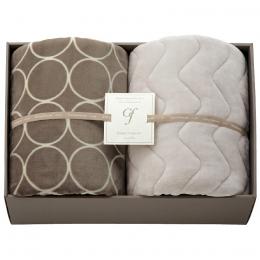グランフランセヌーベル　ハイソフトタッチマイヤー毛布&吸湿発熱綿入り敷パット　グレージュの商品画像