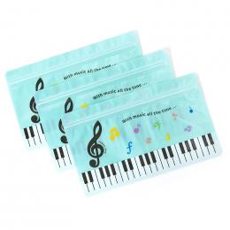 ピアノライン スタンドジッパーバッグ(カラフル音符)3枚入りの商品画像