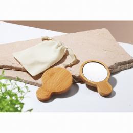 バンブーハンドミラー(巾着付き)の商品画像