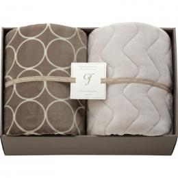 グランフランセヌーベル　ハイソフトタッチマイヤー毛布&吸湿発熱綿入り敷パット　グレージュの商品画像