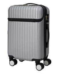 フロントポケット付きスーツケース35L1個(シルバー)の商品画像