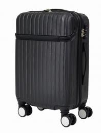 フロントポケット付きスーツケース35L1個(ブラック)の商品画像