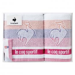 ルコックスポルティフ ビックロゴ スポーツ1P・フェイスタオル1P　ピンクの商品画像