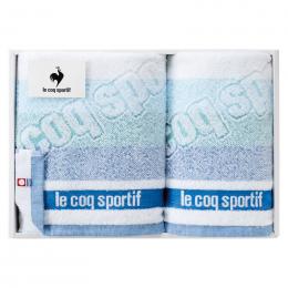 ルコックスポルティフ ビックロゴ スポーツ1P・フェイスタオル1P　ブルーの商品画像