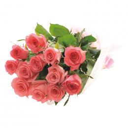 バラの花束12本　ピンクの商品画像