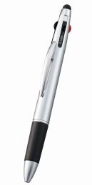 タッチペン付3色+1色スリムペン(再生ABS) シルバーの商品画像