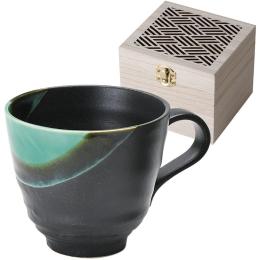 釉彩 マグ(木箱入)　緑の商品画像