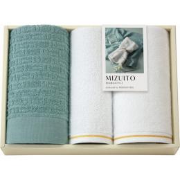 MIZUITO 澄み渡るみずいと　大阪泉州 フェイスタオル2P&ハンドタオルの商品画像