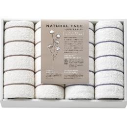 ナチュラルフェイス　ボーダー　フェイスタオル4Pの商品画像