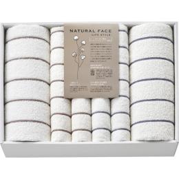 ナチュラルフェイス　ボーダー　バスタオル2P&フェイスタオル4Pの商品画像