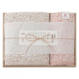 今治謹製 紋織タオル バスタオル&フェイスタオル(木箱入) ピンクの商品画像