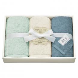 綿雪のようなタオル ベルベットギフト フェイスタオル3P ブルーグリーンの商品画像