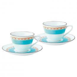 ノリタケ ハミングブルー ティー・コーヒー碗皿ペアセットの商品画像