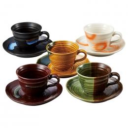 和渦紋 コーヒーカップ&ソーサー5客セットの商品画像