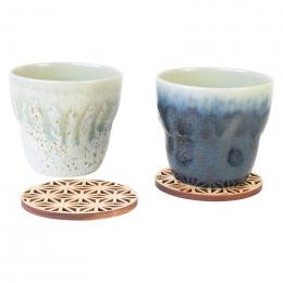 高田焼 えくぼタンブラーペ(コースター付)の商品画像