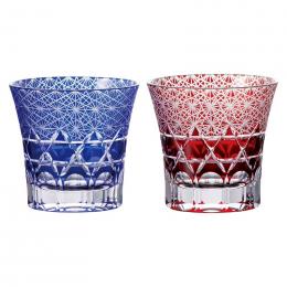 創作切子 匠 Premium 菊繋ダイヤカット 反オールド ペア(木箱入)の商品画像