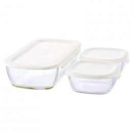 スタッキング耐熱ガラスコンテナS 3Pセットの商品画像