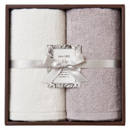 オウチツカイ スリムバスタオル2P パールホワイト/シアーグレーの商品画像