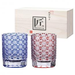 創作切子 匠 Premium 僥倖 オールドS240ml ペア(木箱入)の商品画像